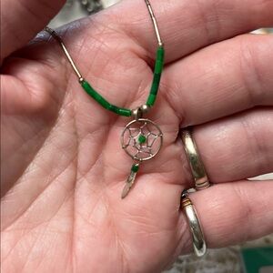 Green Dreamcatcher Necklace